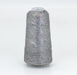 Siyue, Lurex Sequins, 50% па, 50% люрекс+ микропайетки, 1800м/50гр, Светло-серый с золотом 57/1