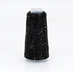 Siyue, Lurex Sequins, 50% па, 50% люрекс+ микропайетки, 1800м/50гр, Черный с серебром 48/1